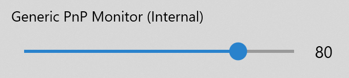 Solace Bright brightness slider for an internal monitor